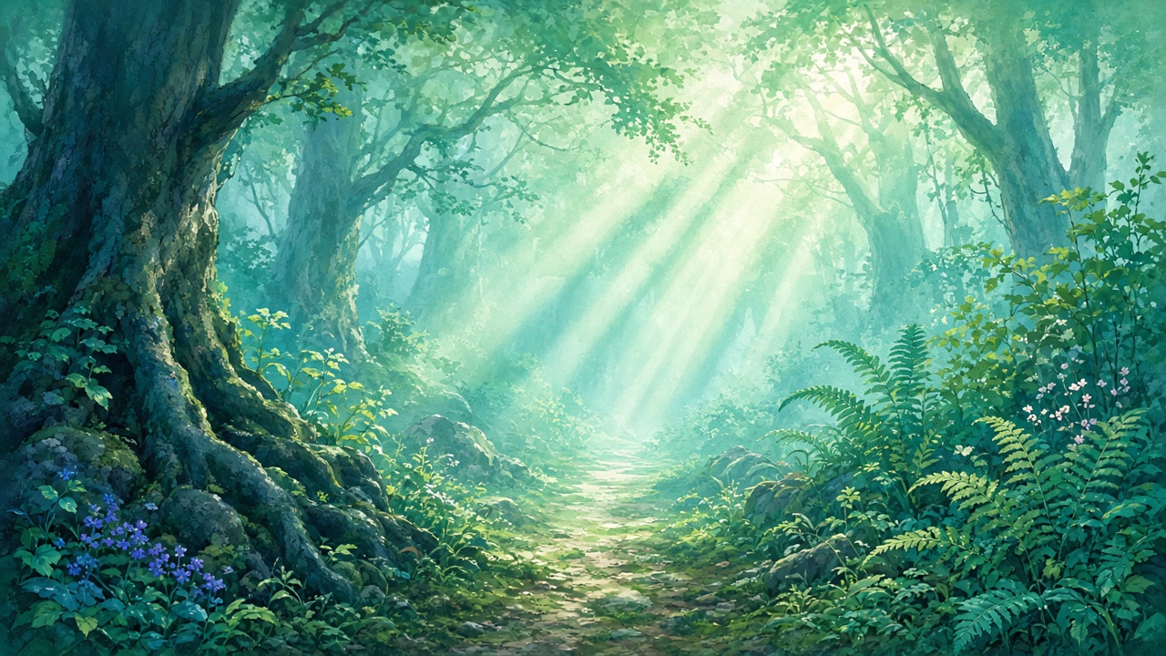 Mist in a quiet forest
