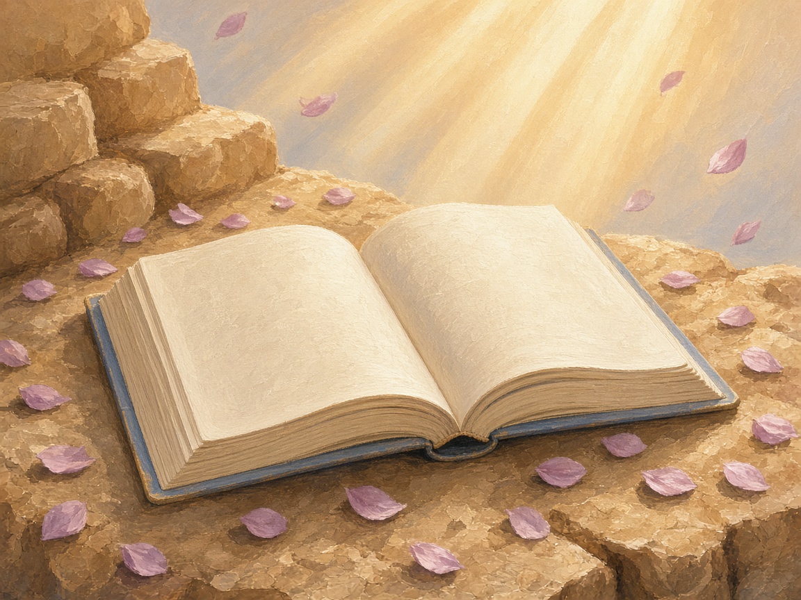 Open Bible in soft golden light
